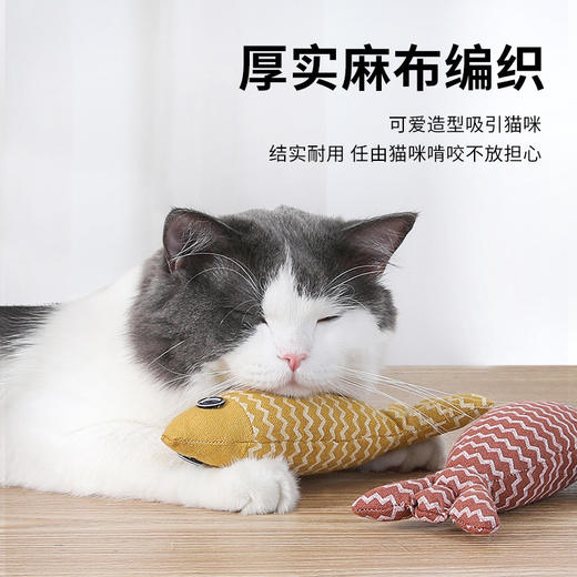 宠物用品-麻布猫薄荷仿真鱼猫咪自嗨抱枕玩具 商品图1