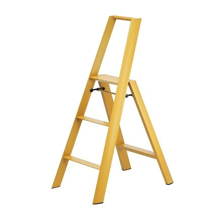 日本长谷川家用双扶手三层梯子 黄 商品图0