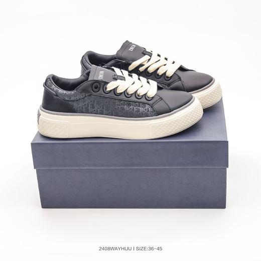 Dior Cotton Embroidery 迪奥2025刺绣字母帆布鞋 真皮系带休闲男女鞋 商品图3