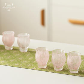 问鼎琉璃小佛手杯（千山翠）（素采）（樱花粉）