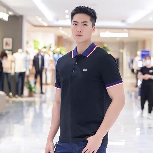 【6.3折】5楼LACOSTE法国鳄鱼男士POLO衫半袖翻领拼色条纹PH3461-98吊牌价1090折后价690 商品图1