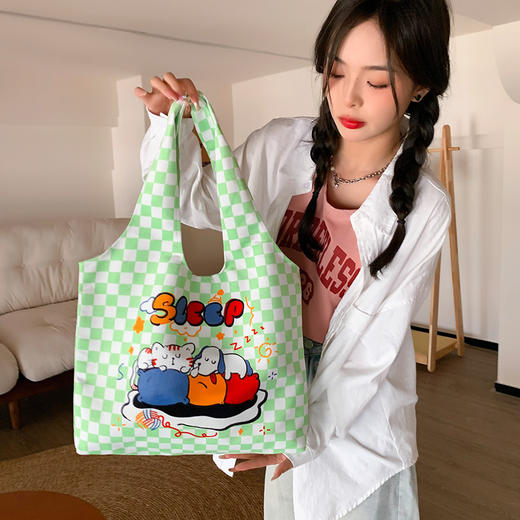 「数款可选！大容量」包包女背心包2024新款帆布包 碎花春季托特包学生 斜挎单肩包箱包 商品图3