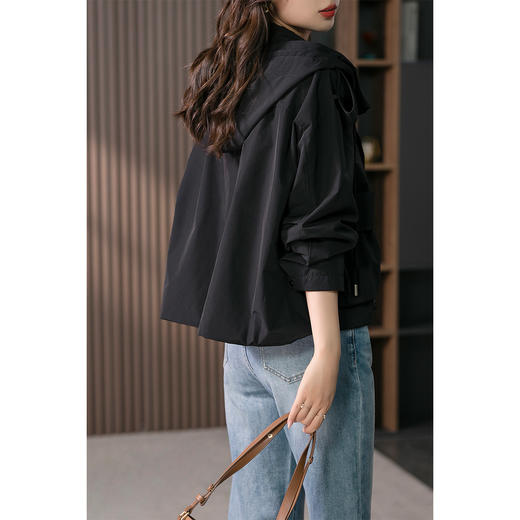 89450原形设计感休闲短外套女夹克2024秋季新款韩版连帽小个子工装上衣 商品图3