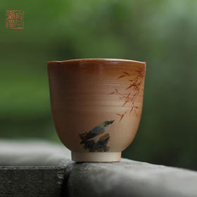问庐柴烧手绘花鸟 茶杯  公杯 茶壶（缺货）