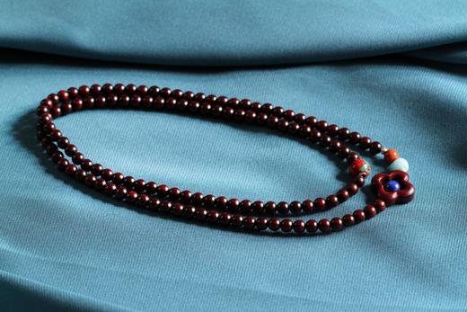 XYZT0584°镌刻·印度小叶紫檀双圈手串0.5*126 商品图1