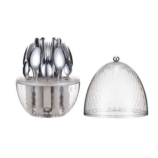 304不锈钢心境蛋豪华西餐刀叉勺套装（透明银色） 商品图1