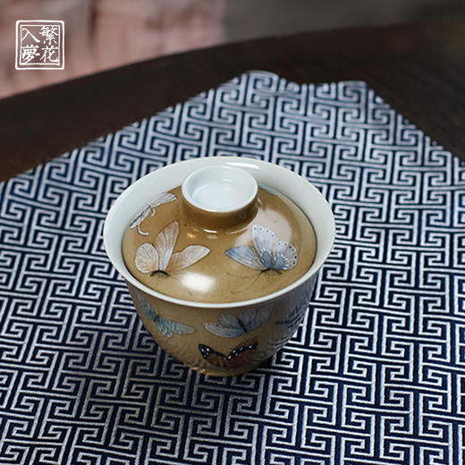 繁花入梦二才盖碗（古意游蝶）（缺货） 商品图0