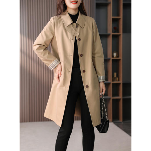 89381原形时尚气质风衣女2024秋季新款韩版直筒大衣宽松显瘦中长款外套 商品图1