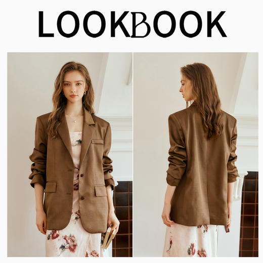 OLrain欧芮儿法式咖色西装外套女早秋通勤百搭小西服高级感上衣 商品图4