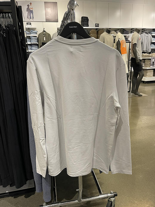 Calvin Klein/CK 男士春秋款吸汗速干微弹纯色圆领长袖休闲T恤 商品图3
