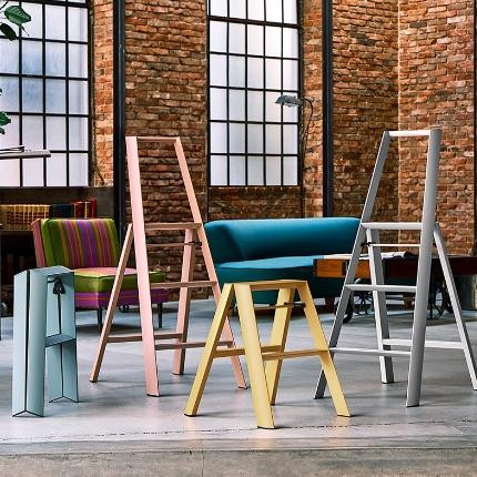 日本长谷川家用 双扶手四层梯子 黄色 商品图1