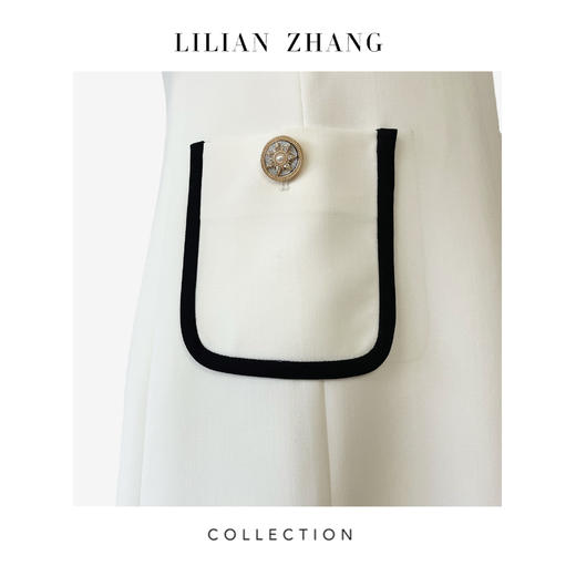 C系列——定制——“古典浪漫”——法式轻奢——嵌边式复古连衣裙  2401130 商品图1