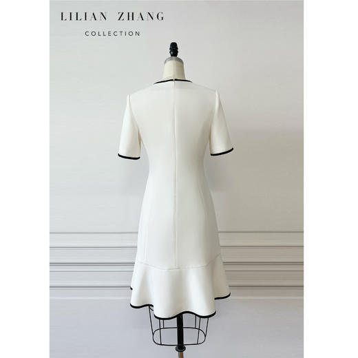 C系列——定制——“古典浪漫”——法式轻奢——嵌边式复古连衣裙  2401130 商品图4