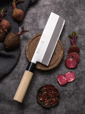 藤次郎日本进口 白纸钢薄刃刀家用超薄锋利切片刀小菜刀F702A（本色）