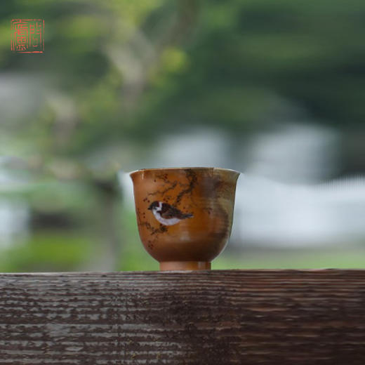 问庐柴烧手绘花鸟 茶杯  公杯 茶壶（缺货） 商品图1