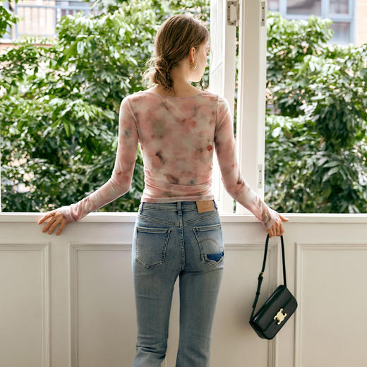 
OLrain欧芮儿法式长袖T恤女秋季2024年新款一字荡领内搭打底衫 商品图3