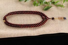 XYZT0578°不惹尘埃·印度小叶紫檀项链手串0.8*0.9*108