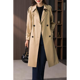 89443原形英伦风气质大衣女2024秋季新款系带收腰中长款风衣外套高级感
