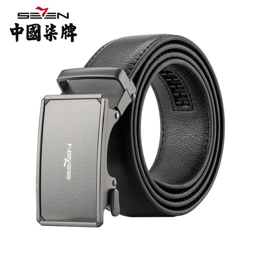 柒牌皮带男真皮自动扣新款牛皮腰带商务中青年裤腰带120P70140 商品图2