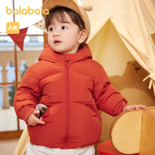 【爆品主推】巴拉巴拉婴儿鹅绒羽绒服男童冬季新款女童短款外套保暖萌趣潮 商品图1