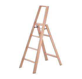 日本长谷川家用双扶手四层梯子 玫瑰金