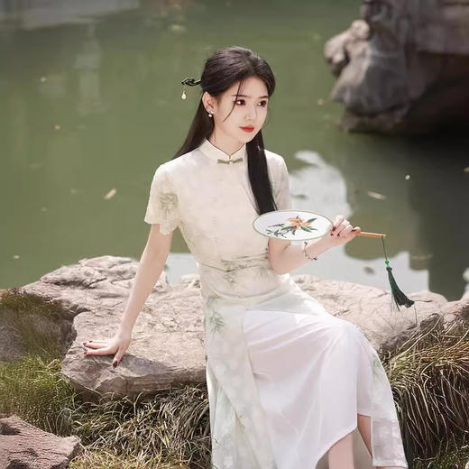 印花提花，改良素雅旗袍GR5124 商品图2