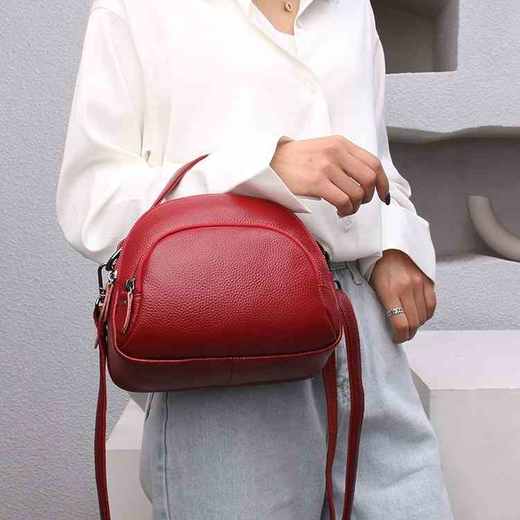 【简约易搭】百尚尊丽 大胃王真皮女士手拎斜挎小包 A31608（3-5天发货） 商品图0
