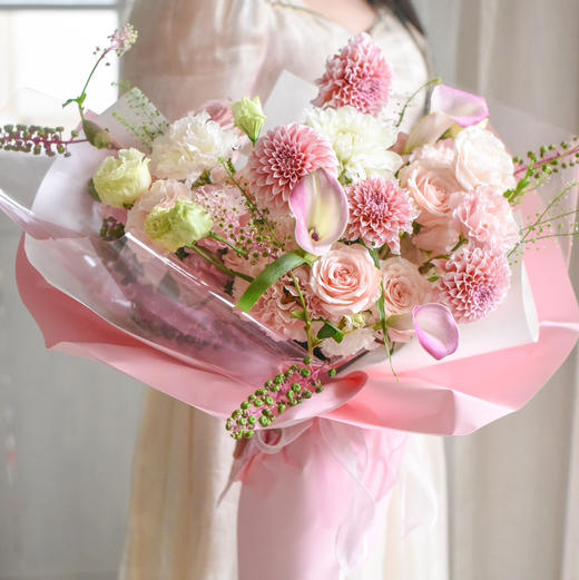 《夏梦妮》奶油桃子马蹄莲花束混搭 商品图2