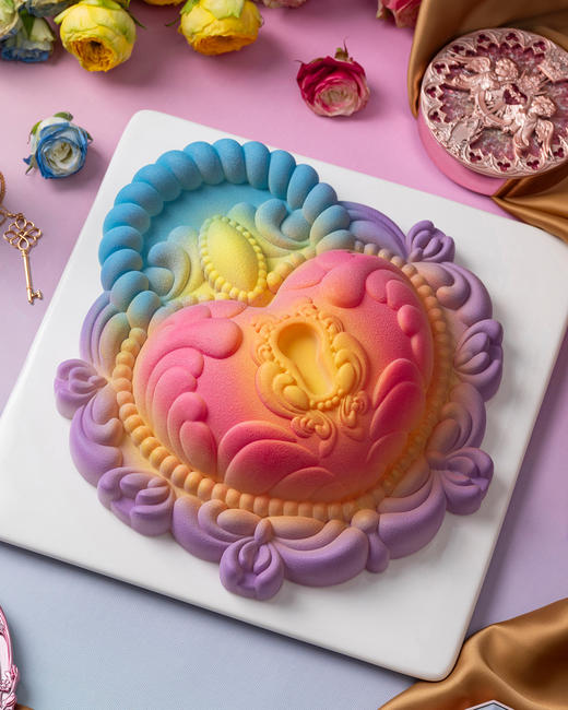 心锁宝盒-茉莉香梨芝士慕斯生日蛋糕（1.0磅） 商品图0