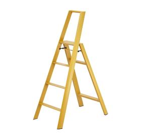 日本长谷川家用 双扶手四层梯子 黄色