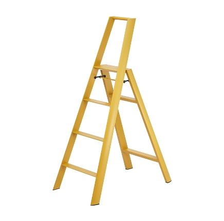 日本长谷川家用 双扶手四层梯子 黄色 商品图0