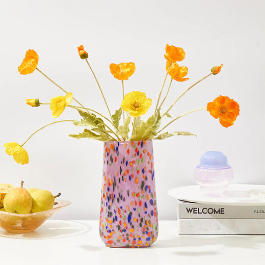 磁粉彩色碎花点玻璃花瓶摆件工艺品鲜花花器 商品图8