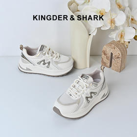 经典鲨2024年秋新款韩版网面舒适透气时尚平底跑步休闲鞋女KW219-D37101