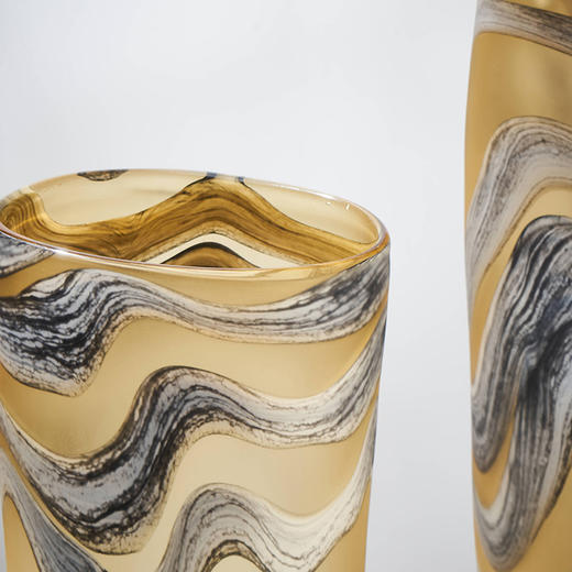 简约轻奢手工大口打沙花瓶客厅玄关软装设计样板房水培家居摆件 商品图4