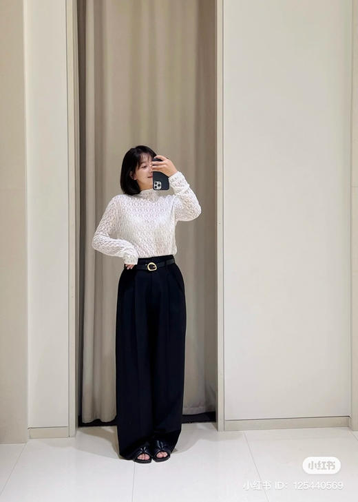 114-5 排他性独家圆正 小禾早秋 羊毛包芯纱 半高领套头长袖针织 商品图4