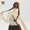 P&X设计师女装秋季蕾丝小衫修身两件套短款上衣 824315289 卡其 商品缩略图3
