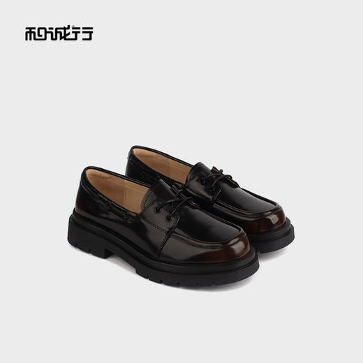 和诚行 2024秋冬新款真皮舒适复古小皮鞋女JK单鞋乐福鞋0810251 商品图0