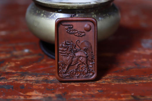 天然雷击枣木麒麟牌 商品图3