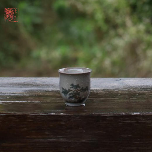 问庐柴烧手绘山水茶杯 盖碗 茶壶（缺货） 商品图1