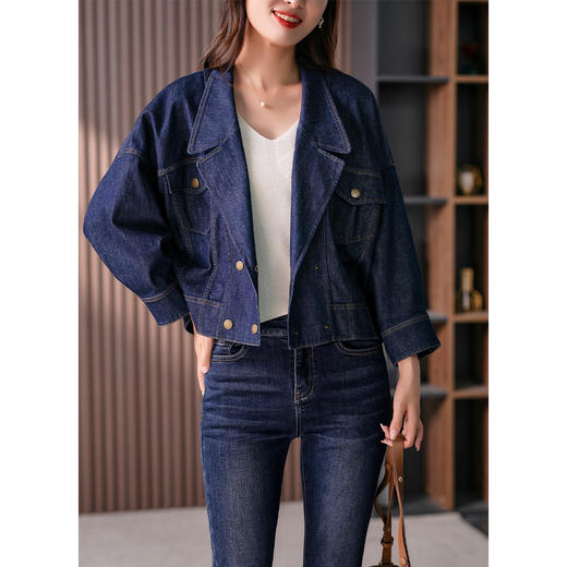 89394原形设计感牛仔短外套女2024秋季新款韩版宽松显瘦夹克百搭上衣 商品图1