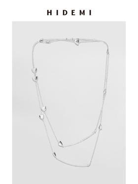 HIDEMI 月亮系列半月型设计感多种戴法铜镀银长款项链