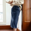 
OLrain欧芮儿牛仔半身裙女秋季复古高腰显瘦开衩中长裙子百搭半裙 商品缩略图3