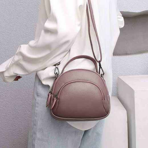 【简约易搭】百尚尊丽 大胃王真皮女士手拎斜挎小包 A31608（3-5天发货） 商品图1