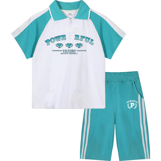 2024新款夏装男童套装夏季儿童夏天学院风帅气男孩运动休闲两件套 商品图3