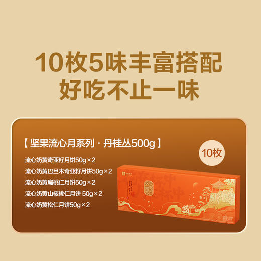【良品铺子】 坚果流心月·丹桂丛 月饼礼盒50g*10粒装 商品图1
