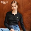 
欧芮儿法式黑色POLO领刺绣羊毛针织衫女早秋2024新款翻领套头上衣 商品缩略图0