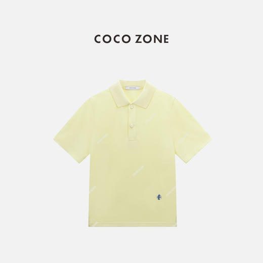 COCO ZONE 100棉高级感翻领上衣休闲短袖T恤CC2C1566 商品图0