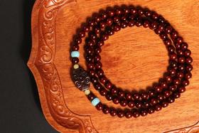 XYZT0611°运至·印度小叶紫檀双圈手持手串0.6*108