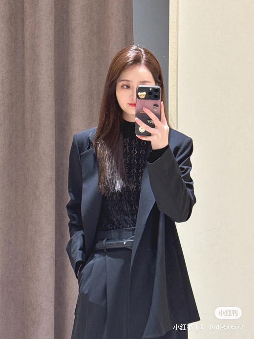 114-5 排他性独家圆正 小禾早秋 羊毛包芯纱 半高领套头长袖针织 商品图6