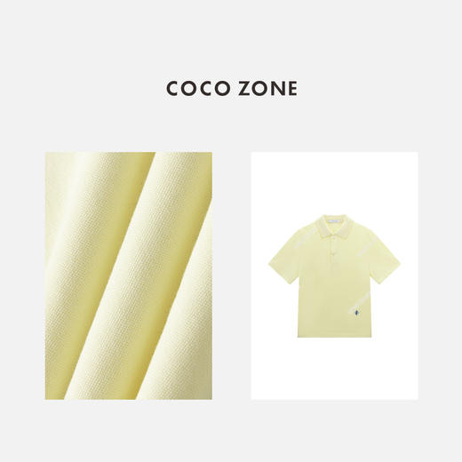 COCO ZONE 100棉高级感翻领上衣休闲短袖T恤CC2C1566 商品图2